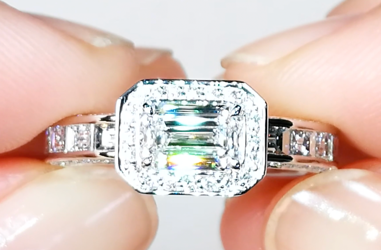 1.01ct D Flawless Golconda Diamond Ring with D Flawless Diamonds set in 18K White Gold