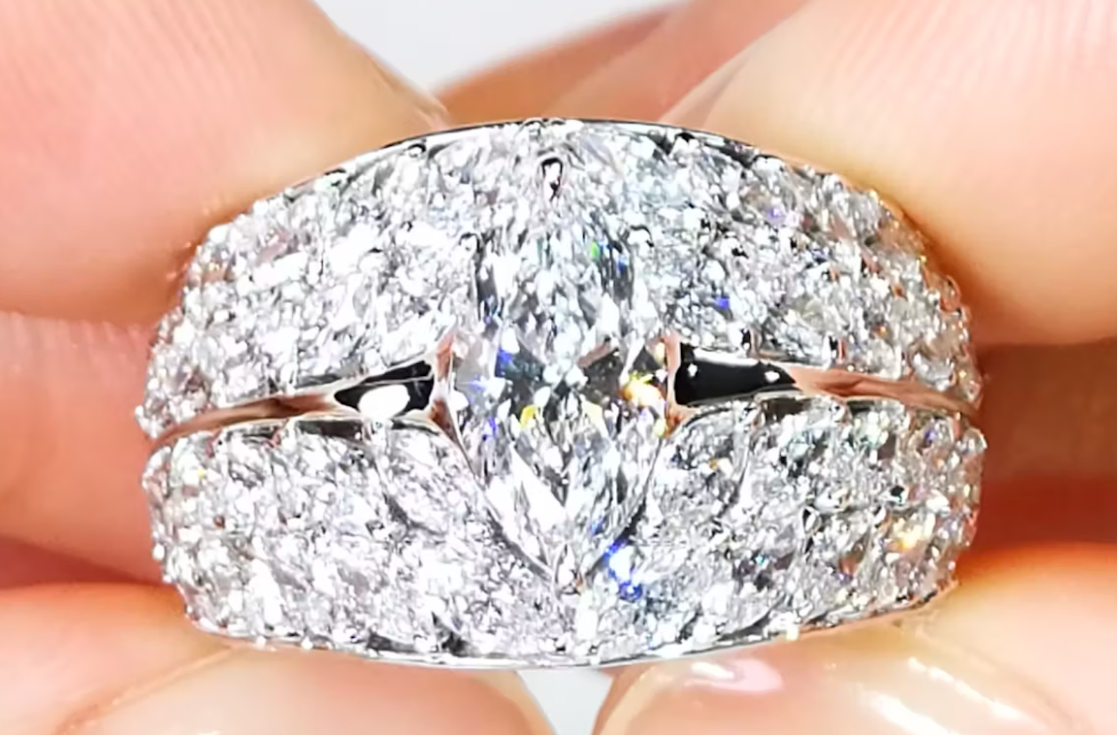 1.02ct D Flawless Golconda Diamond Ring with D Flawless Diamonds set in 18K White Gold