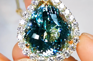 24.91ct Flawless Unheated Paraiba Tourmaline Necklace with D Flawless Diamonds set in 18K Yellow Gold