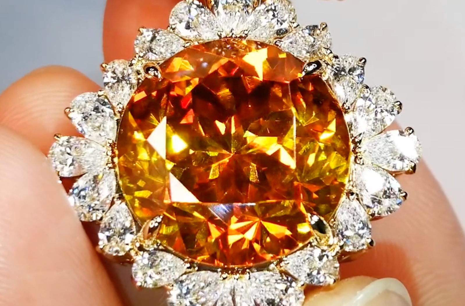 Sphalerite Necklace with D Flawless Diamonds set in 18K