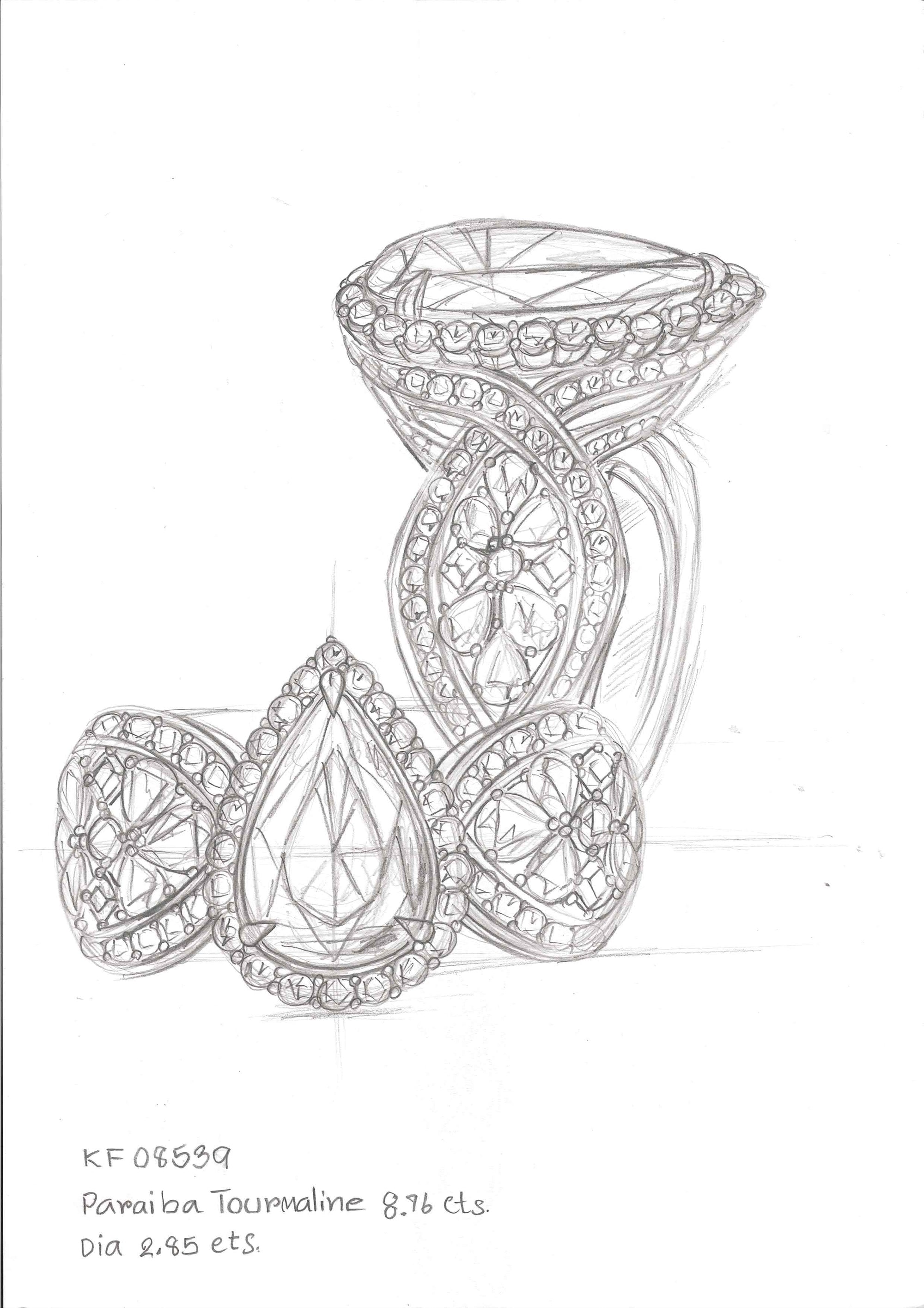 8.76ct Unheated Baby Lumina Flawless Paraiba Tourmaline Ring with D Flawless Diamond set in 18K Gold