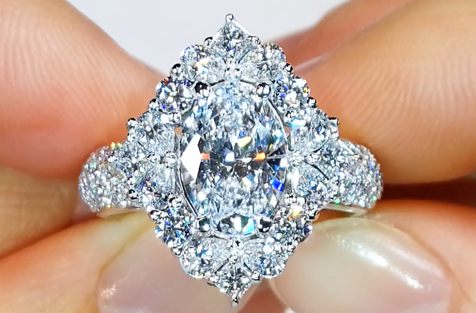 2.01ct D Flawless Golconda Diamond Ring with D Flawless Diamonds set in 18K Yellow Gold