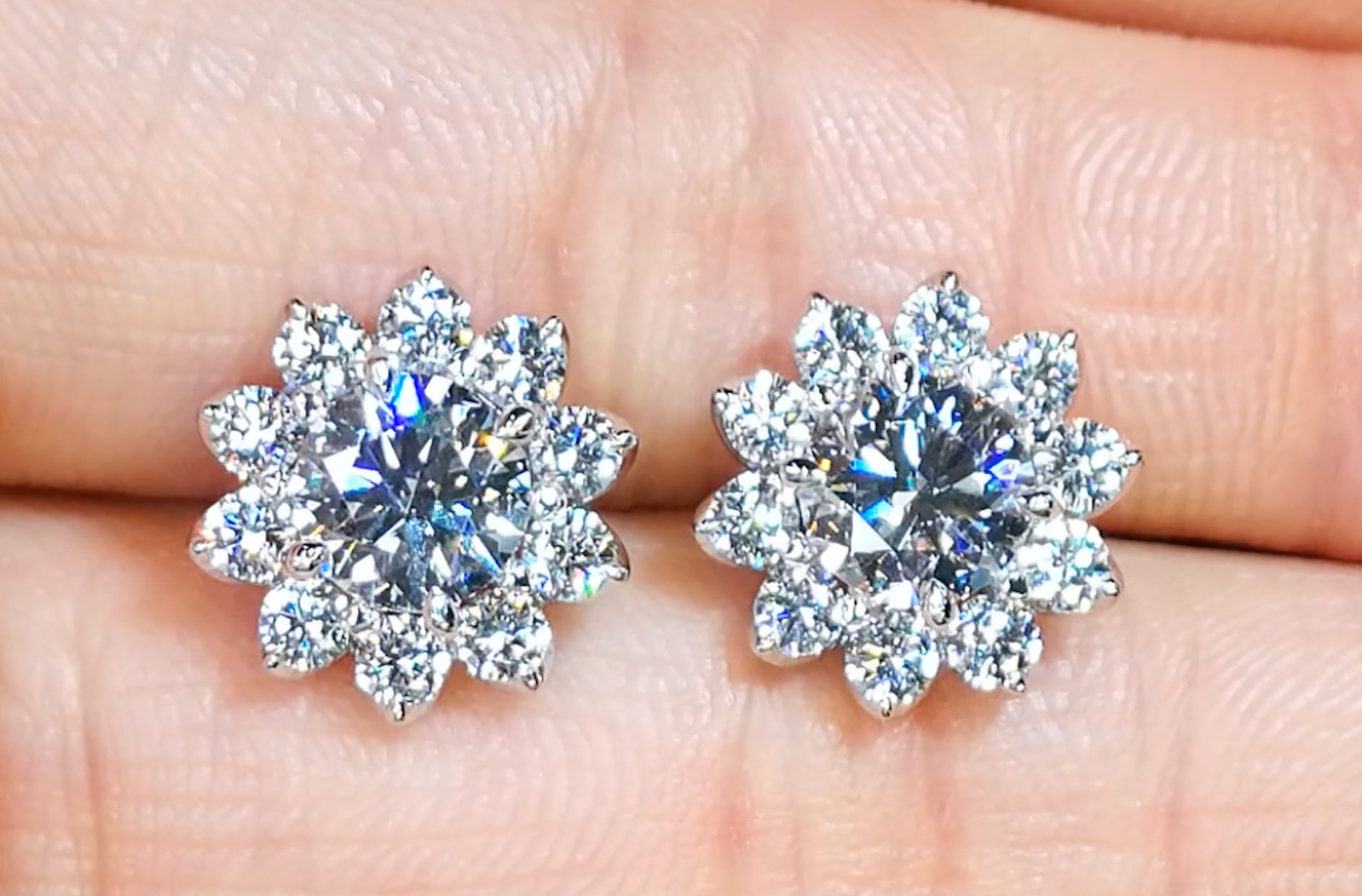 2.06ct D Flawless Golconda Diamond Earrings with D Flawless Diamonds set in 18K White Gold