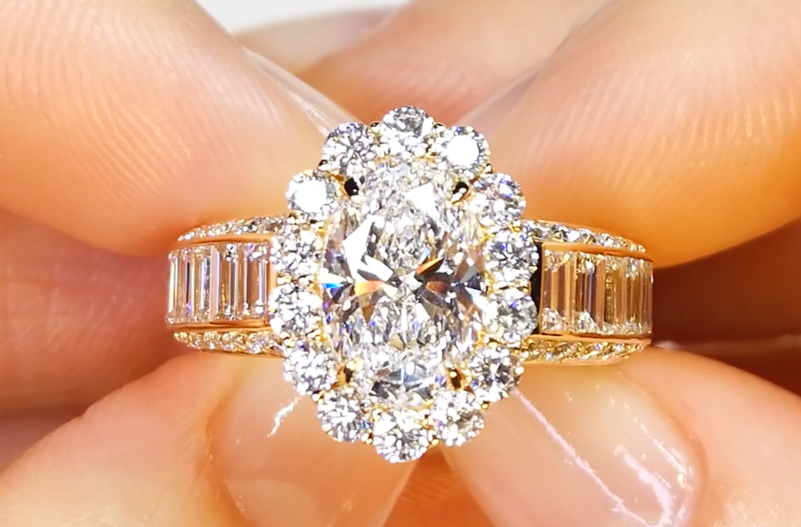 2.01ct D Flawless Golconda Diamond Ring with D Flawless Diamonds set in 18K Yellow Gold