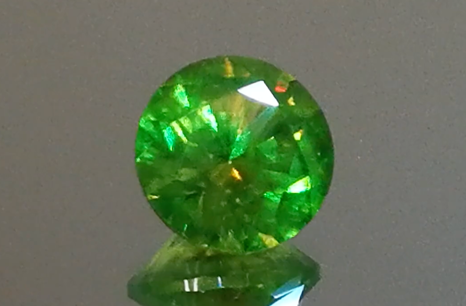 6.58ct AGL Lab Russian Horsetail Demantoid Ring with D Flawless Diamonds set in 18K White Gold