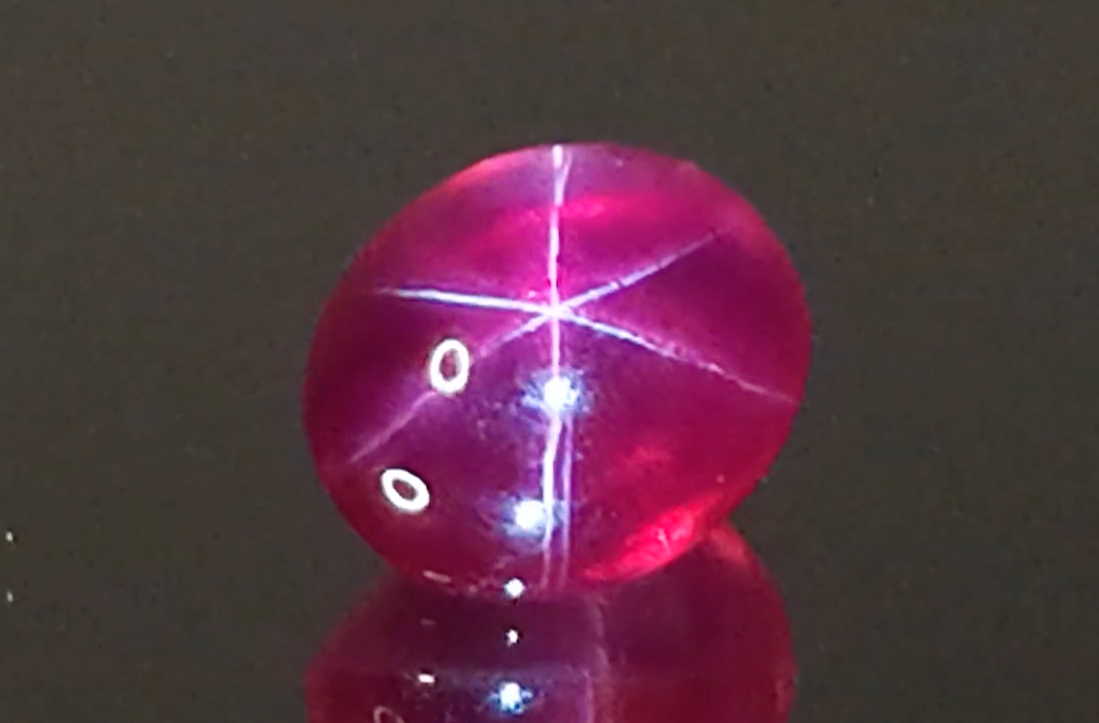 4.32ct Unheated Ceylon Vivid Pink Star Sapphire Ring with D Flawless Diamonds set in 18K White Gold