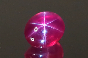 4.32ct Unheated Ceylon Vivid Pink Star Sapphire Ring with D Flawless Diamonds set in 18K White Gold