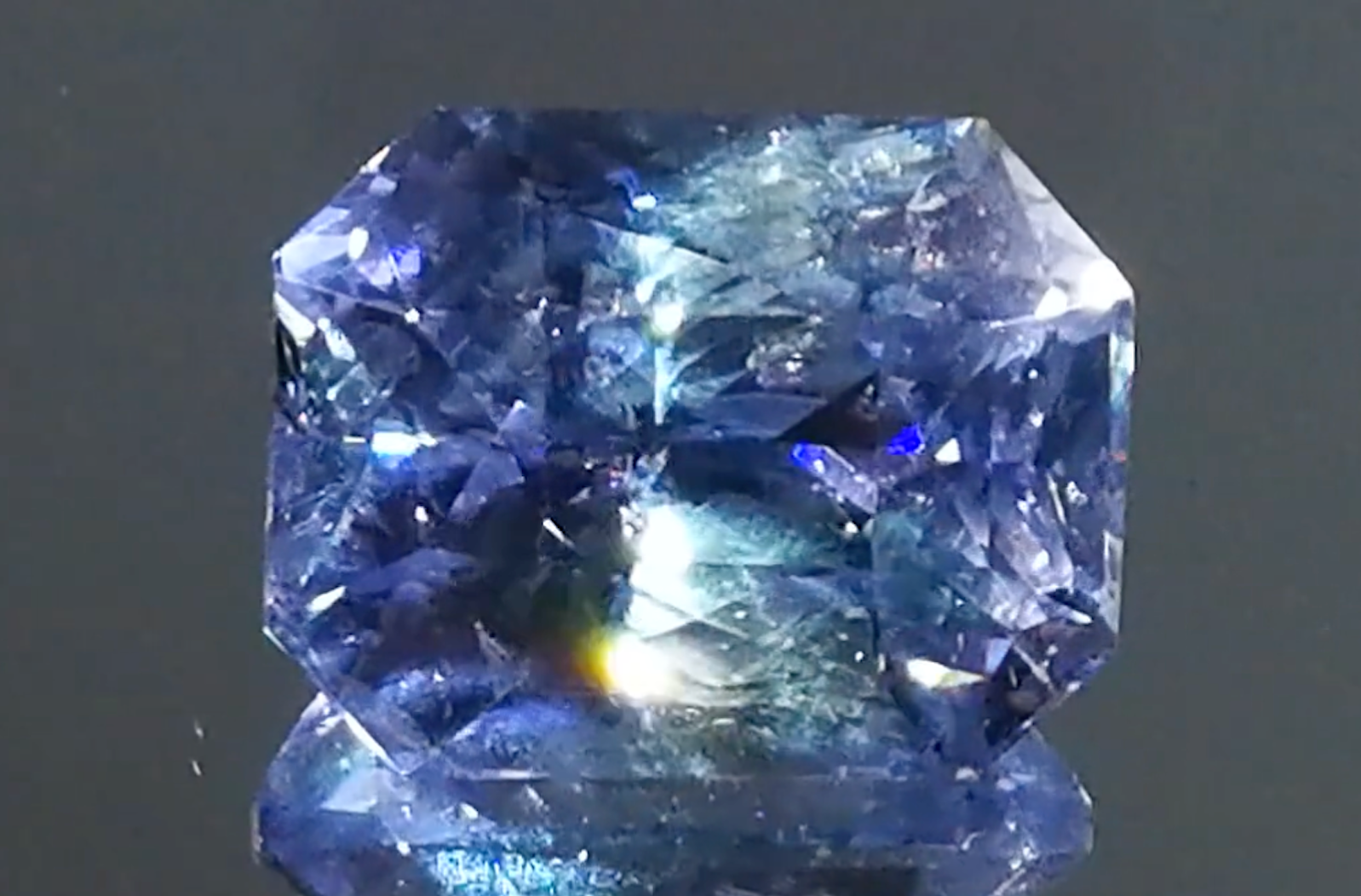 48.07ct Unheated Ceylon Titanium Blue Sapphire Ring with D Flawless Diamonds set in 18K White Gold