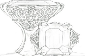 48.07ct Unheated Ceylon Titanium Blue Sapphire Ring with D Flawless Diamonds set in 18K White Gold