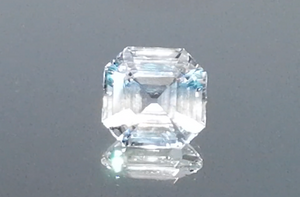 8.33ct Asscher Unheated Ceylon White Sapphire Ring with D Flawless Diamonds set in 18K White Gold