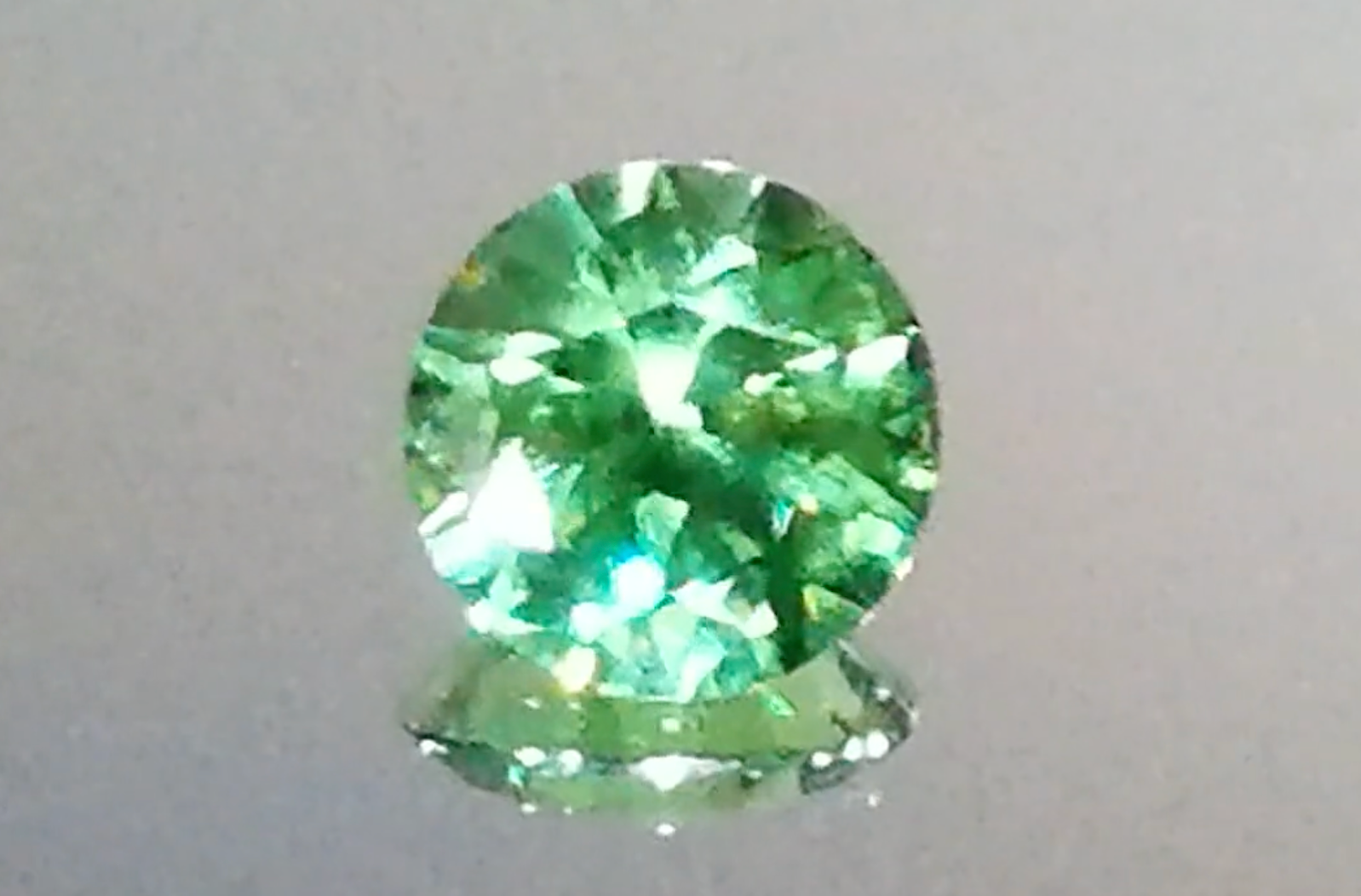 2.98ct Bluish Russian Horsetail Demantoid Ring with D Flawless Diamonds set in 18K Yellow Gold