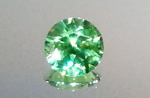 2.98ct Bluish Russian Horsetail Demantoid Ring with D Flawless Diamonds set in 18K Yellow Gold