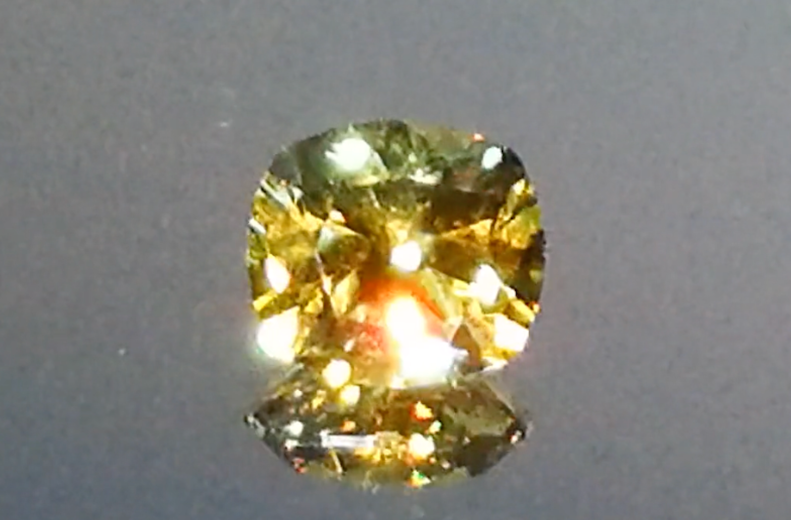 2.08ct Russian Horsetail Color Change Demantoid Ring with D Flawless Diamonds set in 18K Yellow Gold