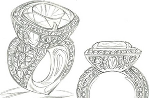 10.82ct Afgan Vanadium Beryl Ring with D Flawless Diamonds set in 18K White Gold