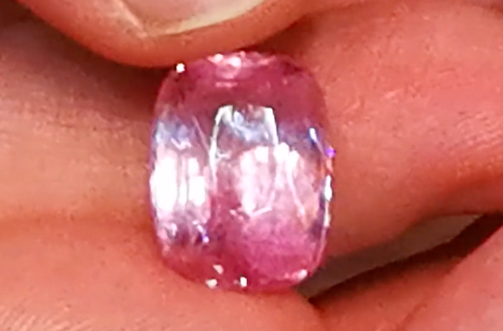 18.22ct Unheated Ceylon Padparadscha Sapphire Ring with D Flawless Diamonds set in 18K White Gold