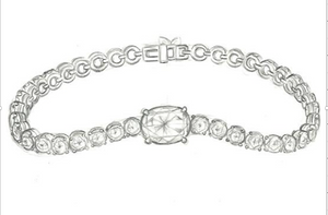 2.03ct Unheated Mogok Ruby Bracelet with D Flawless Diamonds set in 18K Yellow Gold