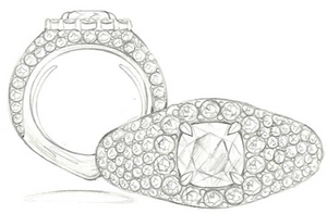 2.60ct Russian Horsetail Color Change Demantoid Ring with D Flawless Diamonds set in 18K White Gold