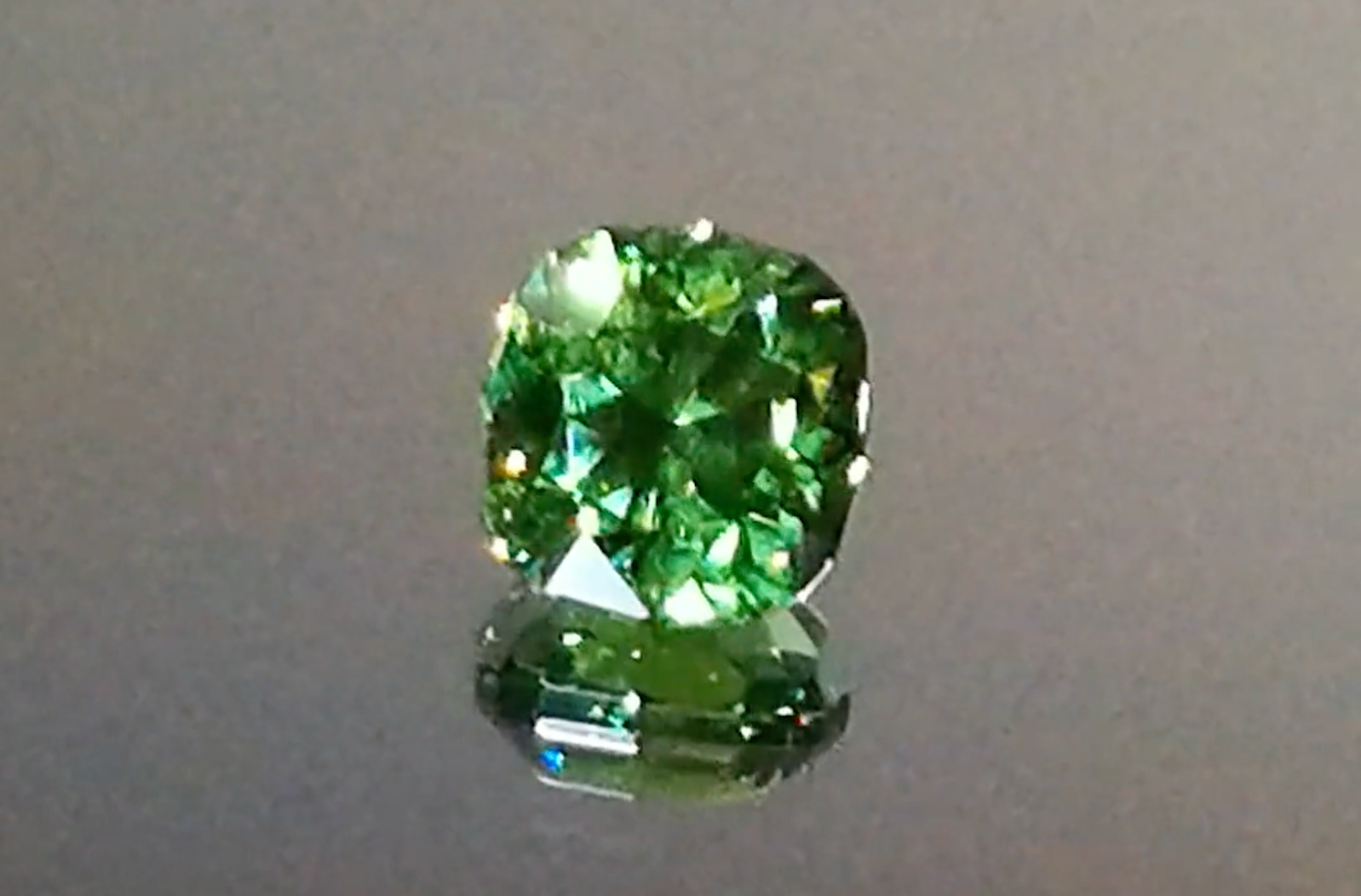 2.60ct Russian Horsetail Color Change Demantoid Ring with D Flawless Diamonds set in 18K White Gold