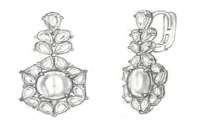 17.63ct Unheated Burmese Star Sapphire Earrings with D Flawless Diamonds set in 18K White Gold