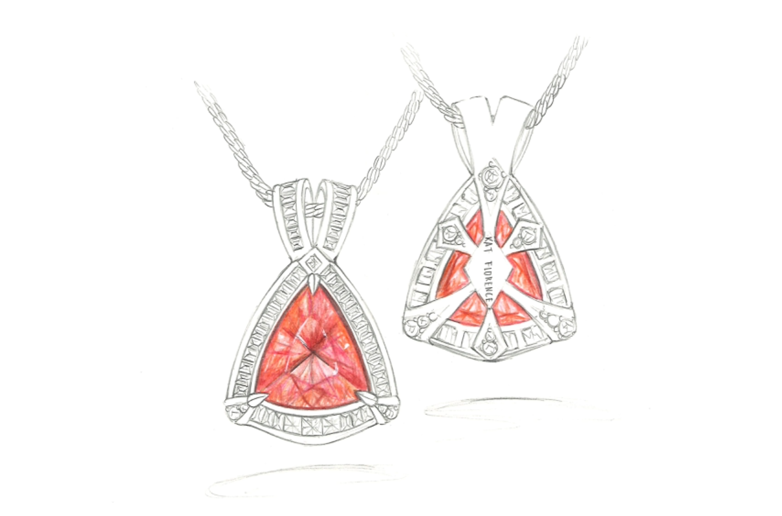 11.92ct Sweet Home Colorado Rhodochrosite Necklace with D Flawless Diamonds set in 18K White Gold