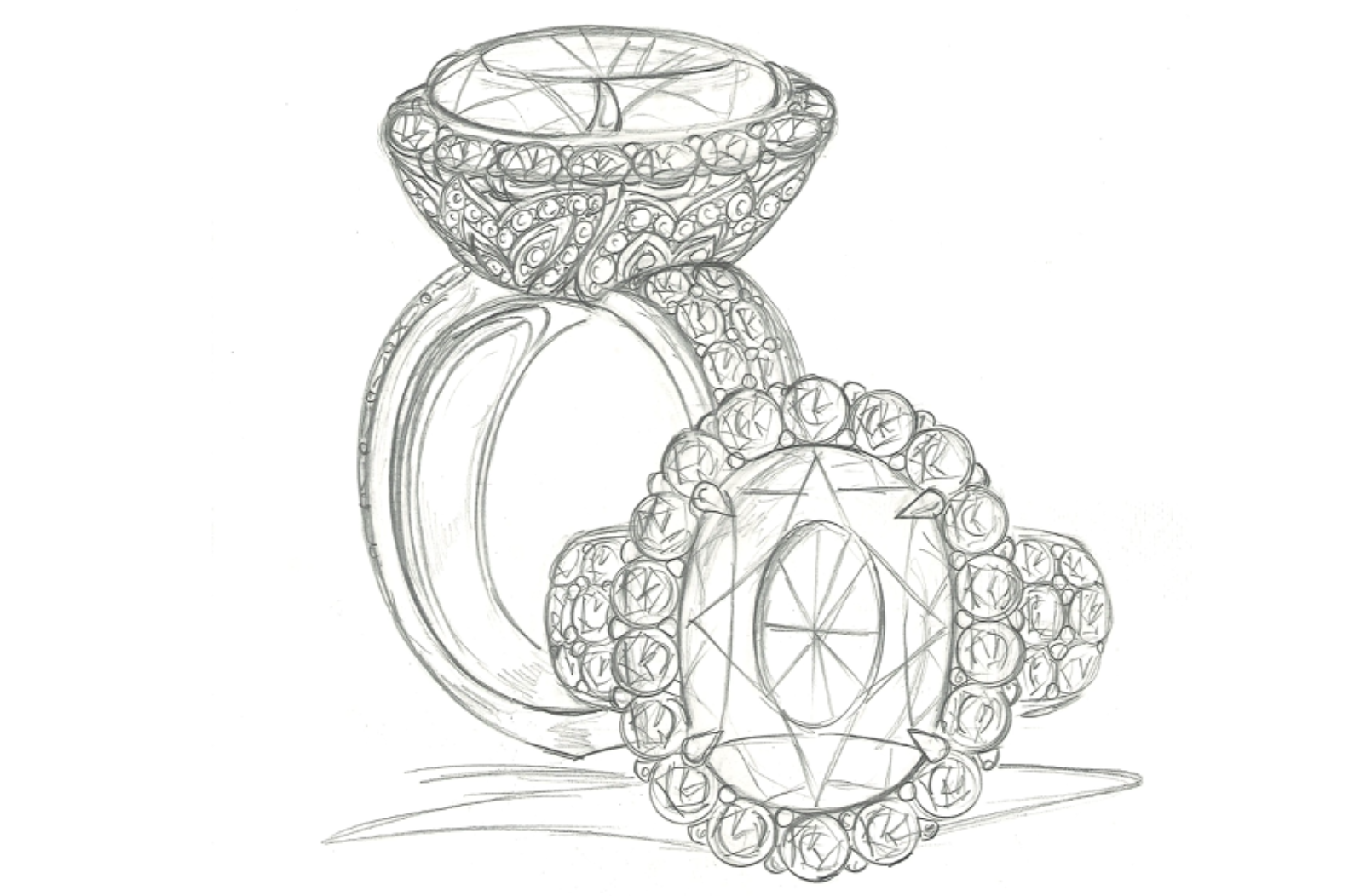 34.52ct Record Neon Danburite Ring with D Flawless Diamonds set in 18K Yellow Gold