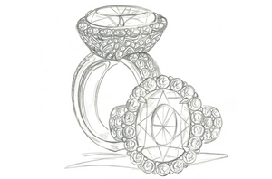 34.52ct Record Neon Danburite Ring with D Flawless Diamonds set in 18K Yellow Gold