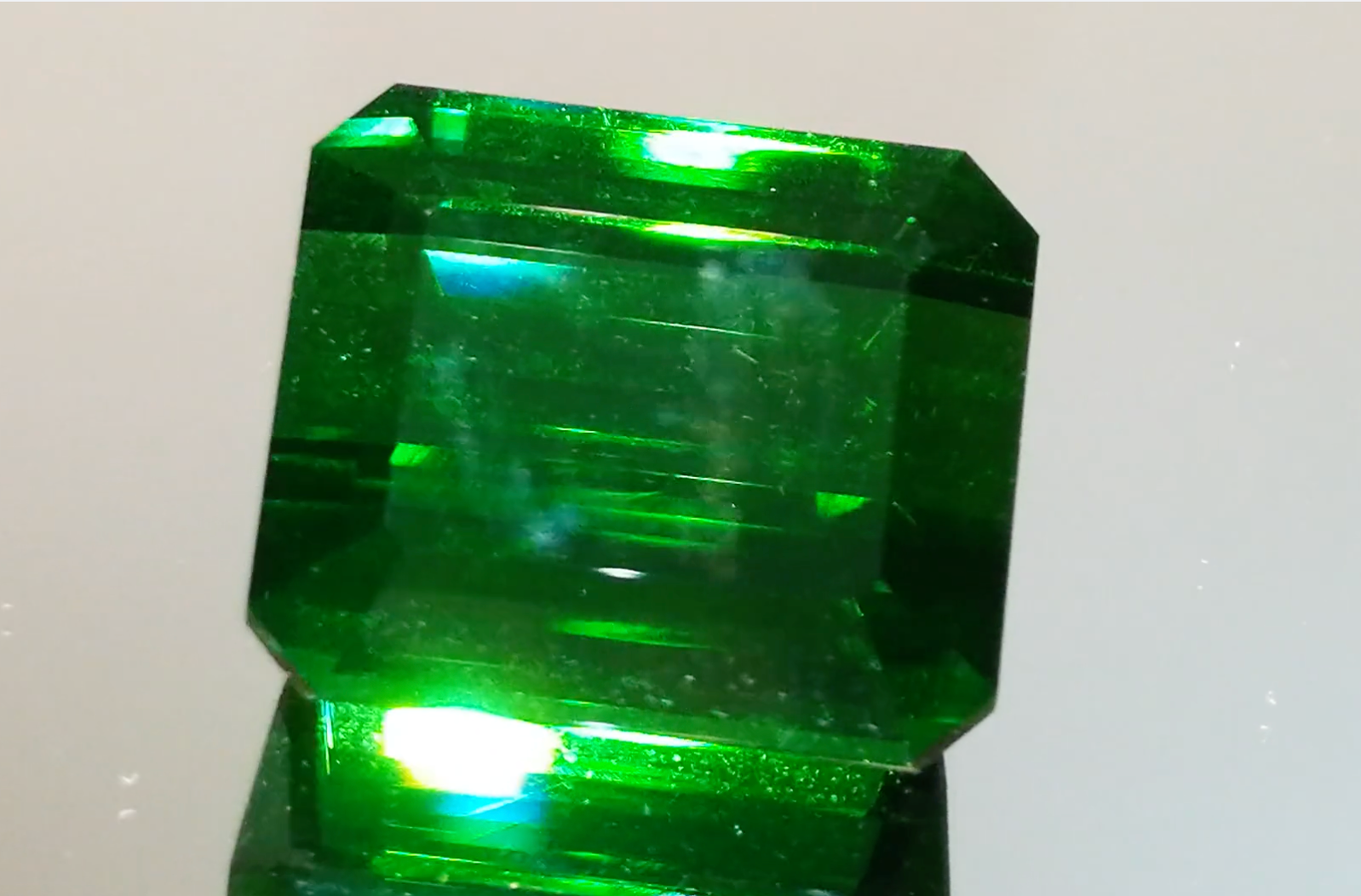 79.36ct Neon Green Tourmaline Necklace with D Flawless Diamonds set in 18K Yellow Gold