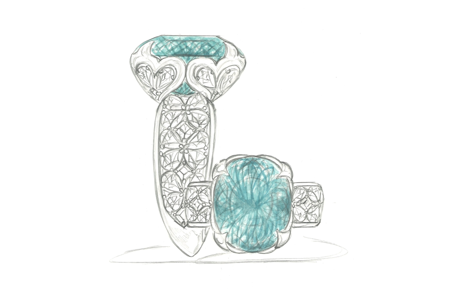 12.78ct Unheated Parabia Tourmaline Ring with D Flawless Diamonds set in 18K Yellow Gold