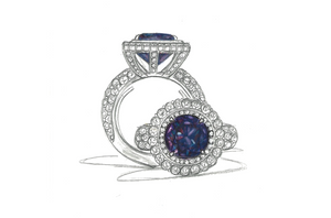 10.65ct Ceylon 100% Color Change Spinel Ring with D Flawless Diamonds set in 18K Yellow Gold