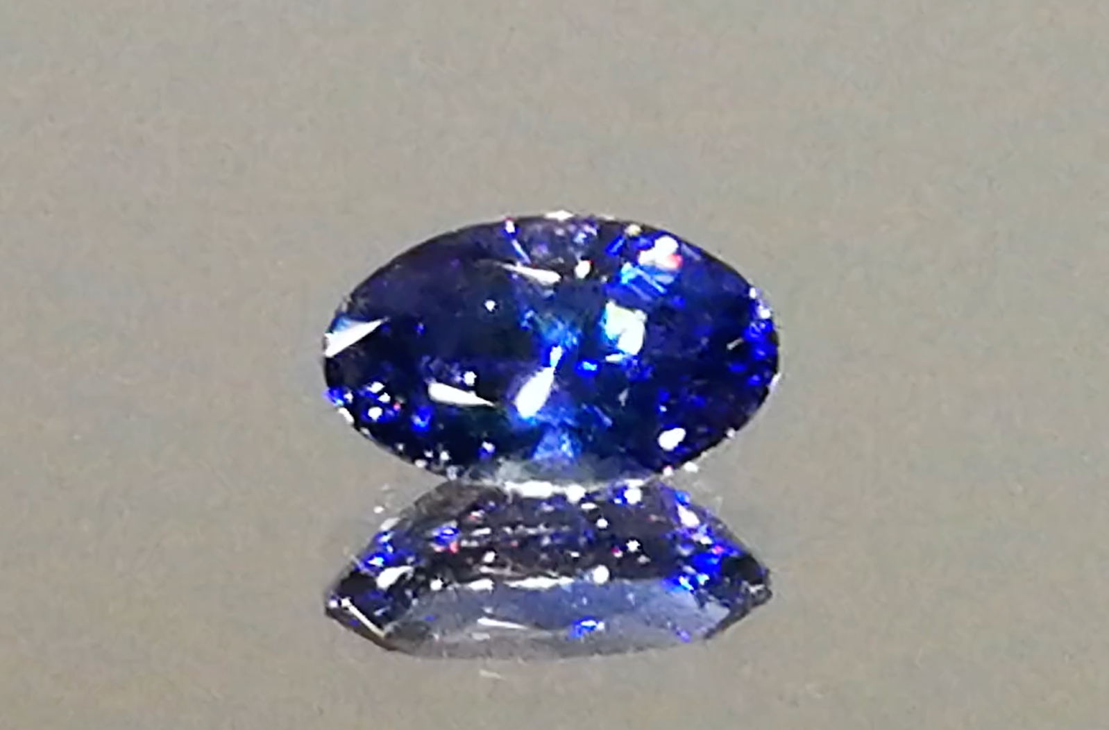 1.16ct California Benitoite Ring with D Flawless Diamonds set in 18K Yellow Gold