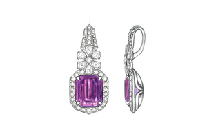 35.23ct Patroke Kunzite Necklace with D Flawless Diamonds set in 18K White Gold
