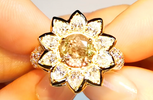 2.95ct Antique Russian Alexandrite Ring with D Flawless Diamonds set in 18K Yellow Gold