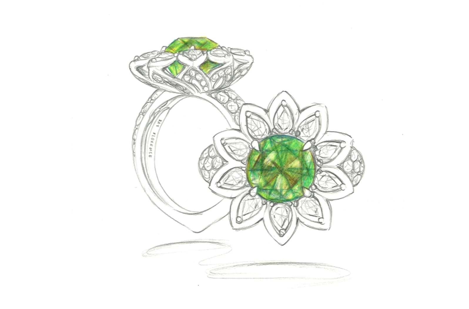 2.95ct Antique Russian Alexandrire Ring with D Flawless Diamonds set in 18K Yellow Gold