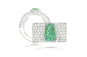 3.14ct No Oil Russian Emerald Ring with D Flawless Diamonds set in 18K White Gold