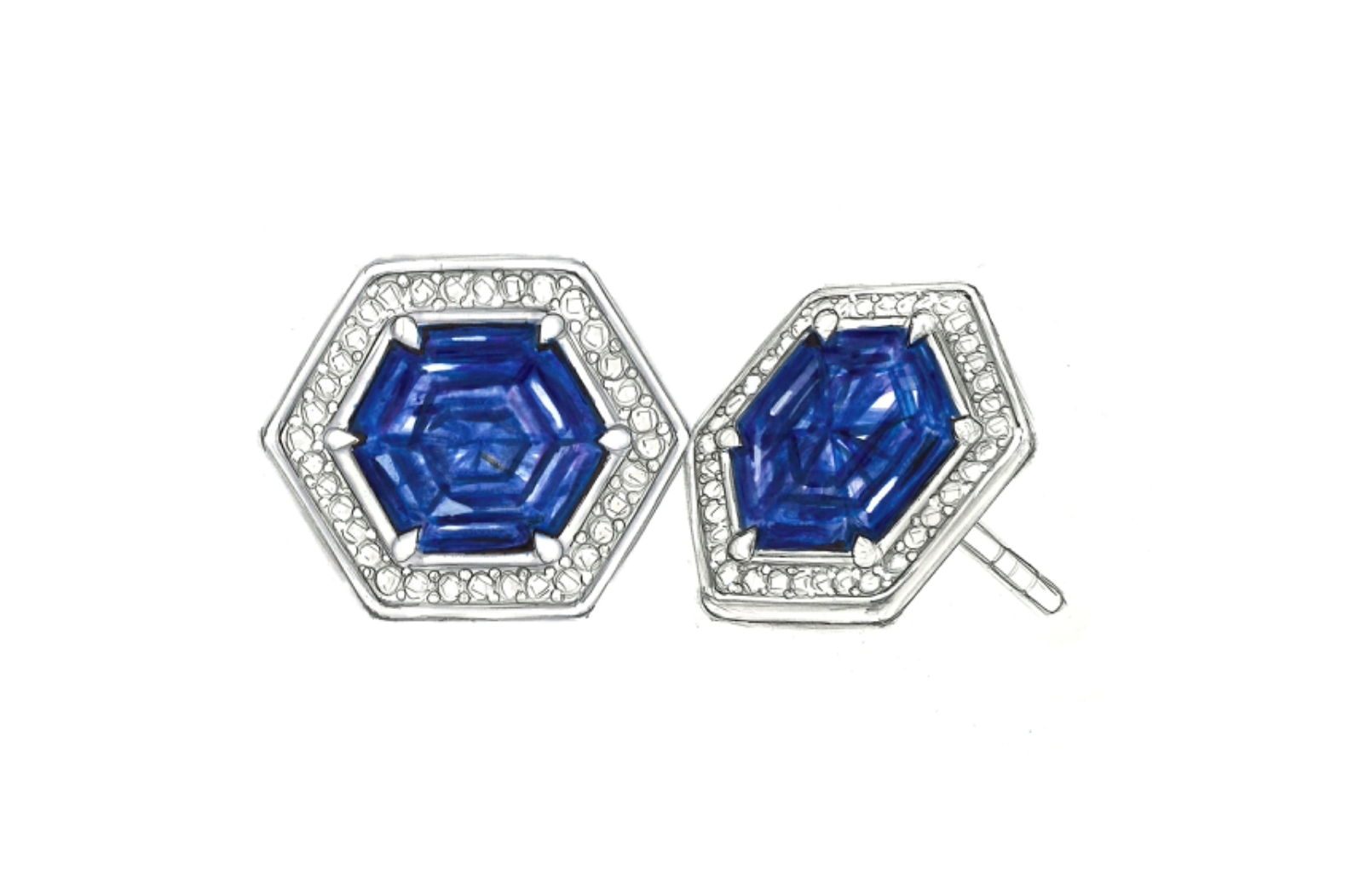 14.63ct Tanzanite Earrings with D Flawless Diamonds set in 18K Yellow Gold