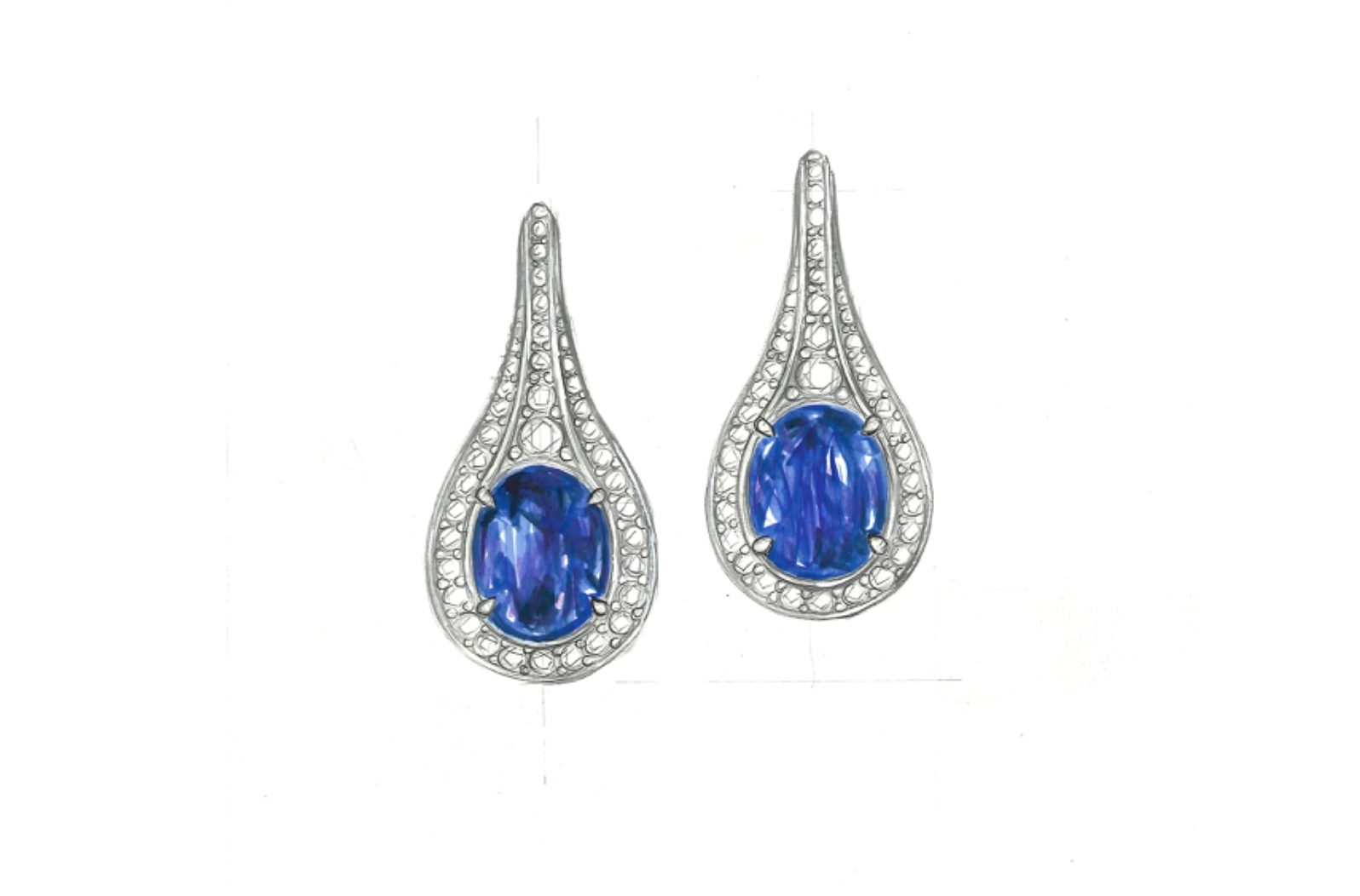 18.12ct Tanzanite Earrings with D Flawless Diamonds set in 18K White Gold