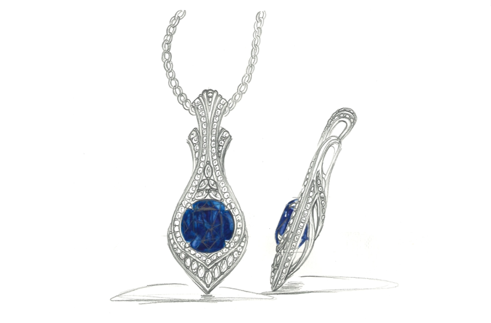 21.94ct Madagascar Sphene Necklace with D Flawless Diamonds set in 18K Yellow Gold