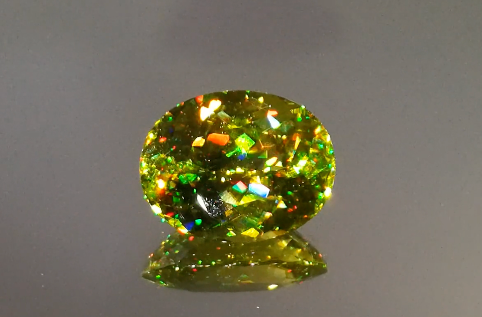 12.03ct Russian Sphene Ring with D Flawless Diamonds set in 18K Yellow Gold