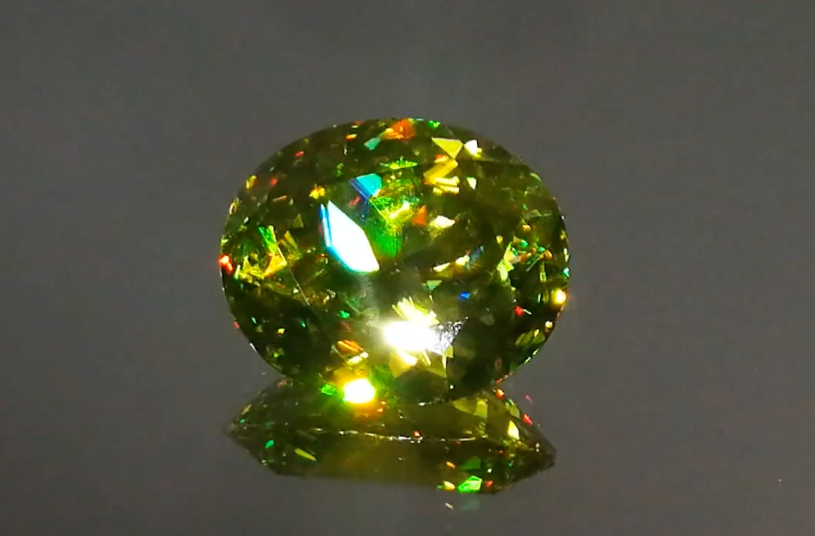 11.52ct Russian Sphene Ring with D Flawless Diamonds set in 18K Yellow Gold