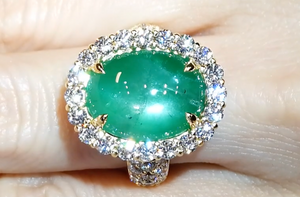 14.68ct Record Star Emerald Ring with D Flawless Diamonds set in 18K Yellow Gold