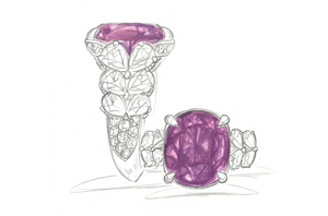 10.22ct Pink Zircon Ring with D Flawless Diamonds set in 18K White Gold