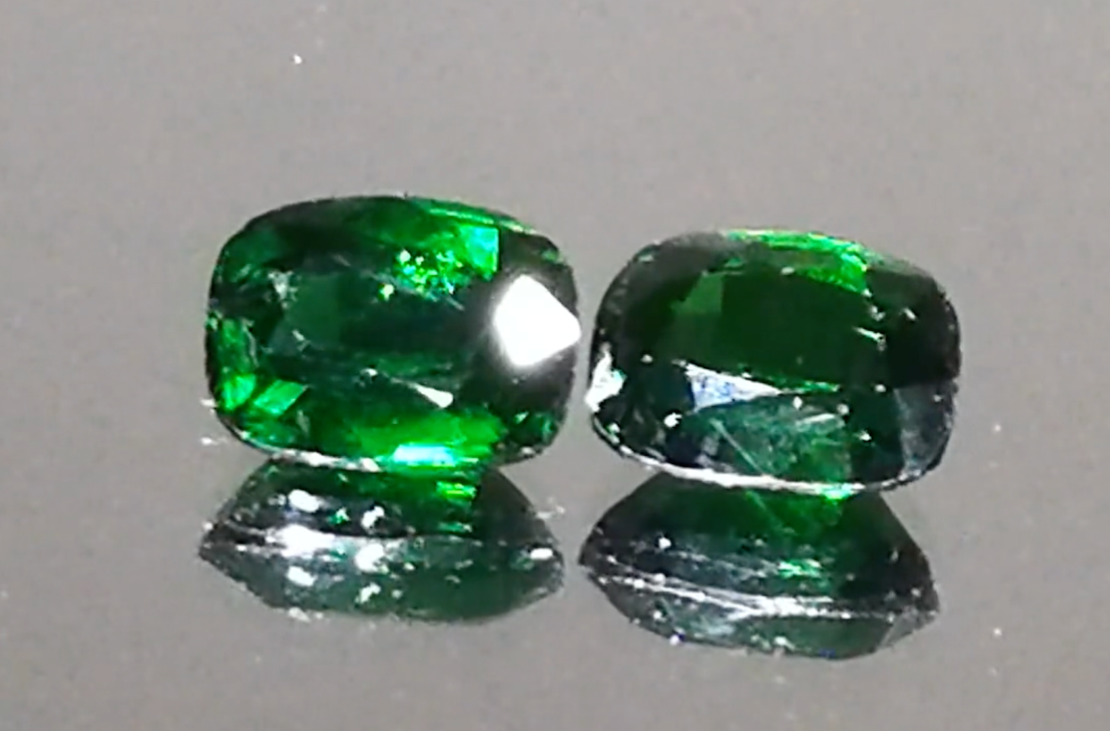 5.08ct Vivid Green Vibrant Tsavirite Garnet Earrings with D Flawless Diamonds set in 18K Yellow Gold