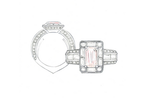 2.59ct Pink Tanzanite Ring with D Flawless Diamonds set in 18K White Gold