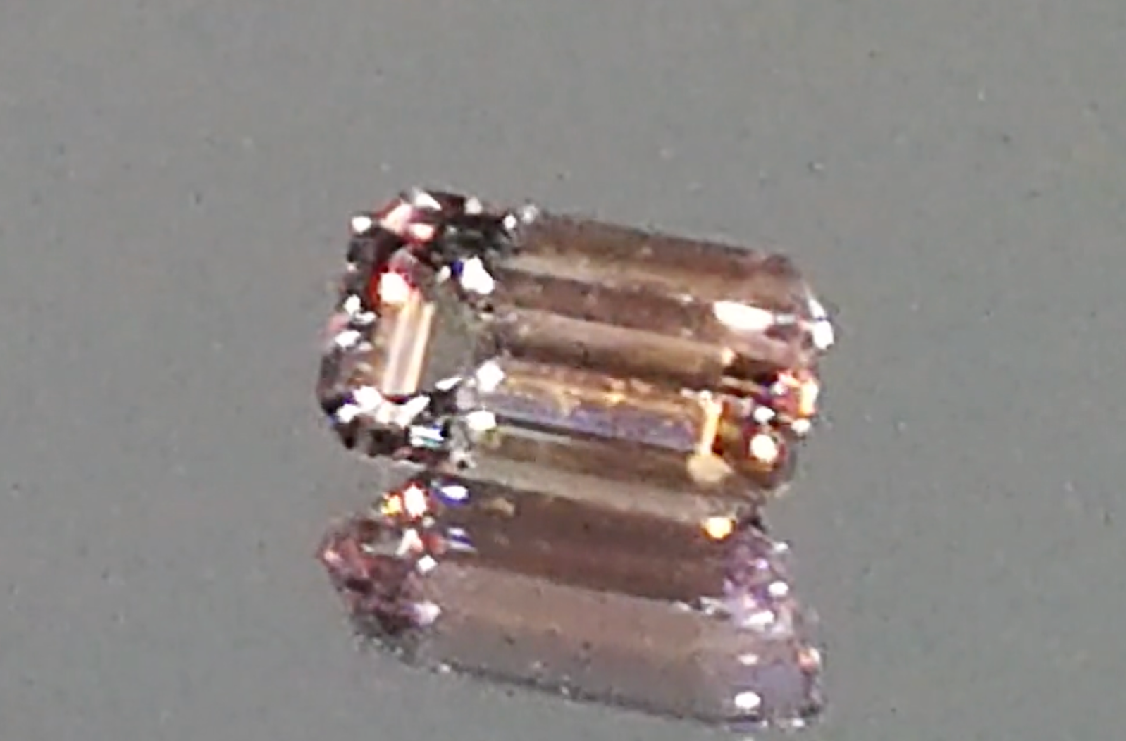 2.59ct Pink Tanzanite Ring with D Flawless Diamonds set in 18K White Gold