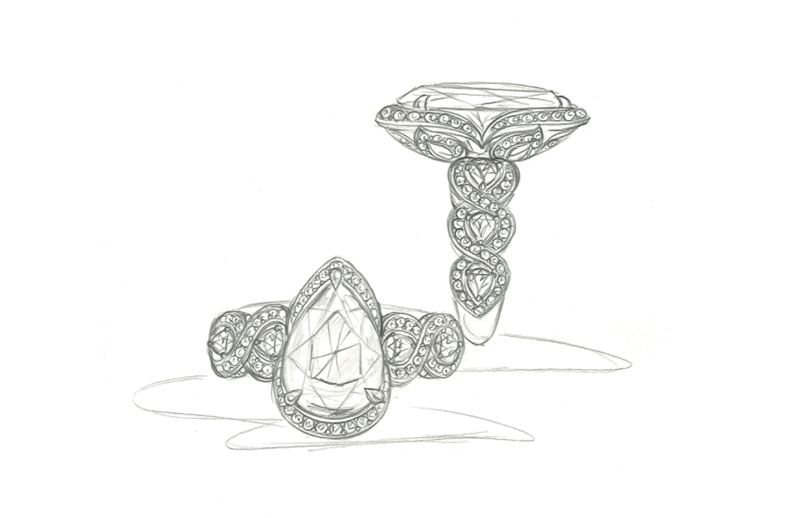 2.21ct Pink Tanzanite Ring with D Flawless Diamonds set in 18K White Gold