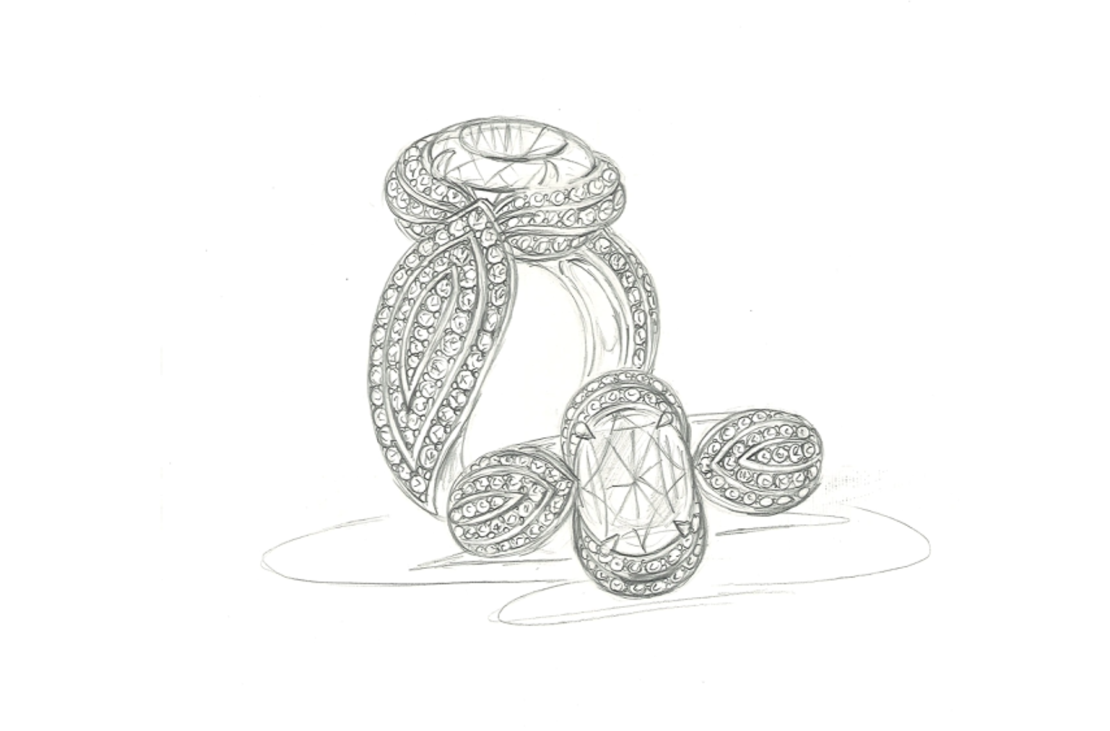 2.20ct Prismatine Ring with D Flawless Diamonds set in 18K Yellow Gold