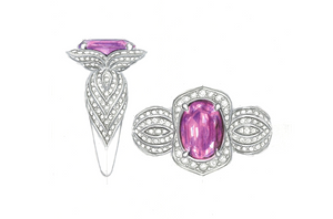 4.06ct Pink Brazilian Imperial Topaz Ring with D Flawless Diamonds set in 18K Yellow Gold