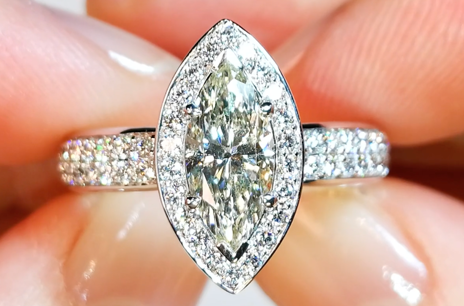 1.03ct Argyle Salt And Pepper Diamond Ring with D Flawless Diamonds set in 18K White Gold