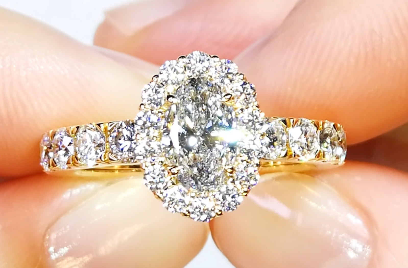 0.97ct Argyle Salt And Pepper Diamond Ring with D Flawless Diamonds set in 18K Yellow Gold