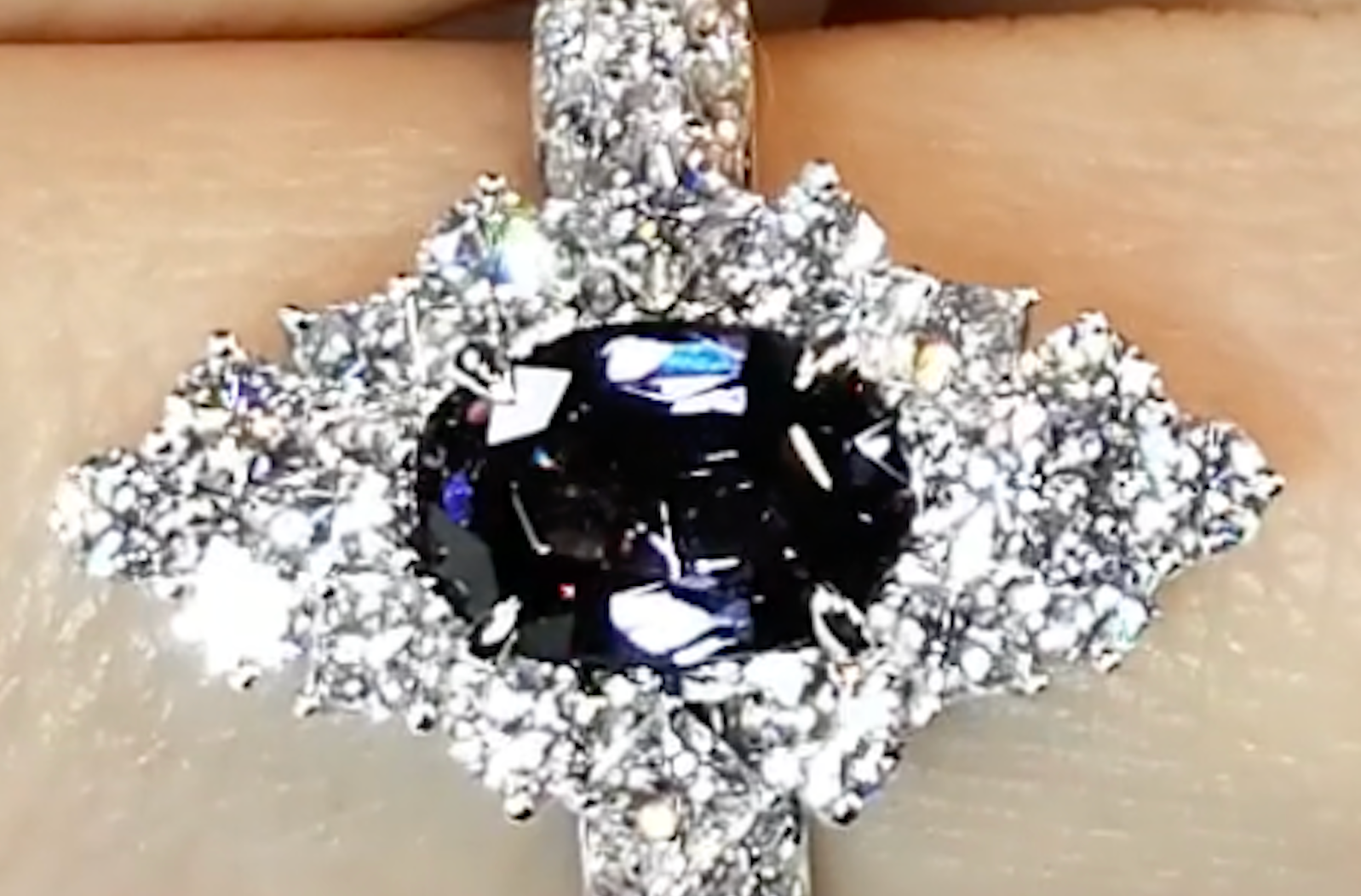 1.99ct Blue Garnet Color Change Ring with D Flawless Diamonds set in 18K White Gold